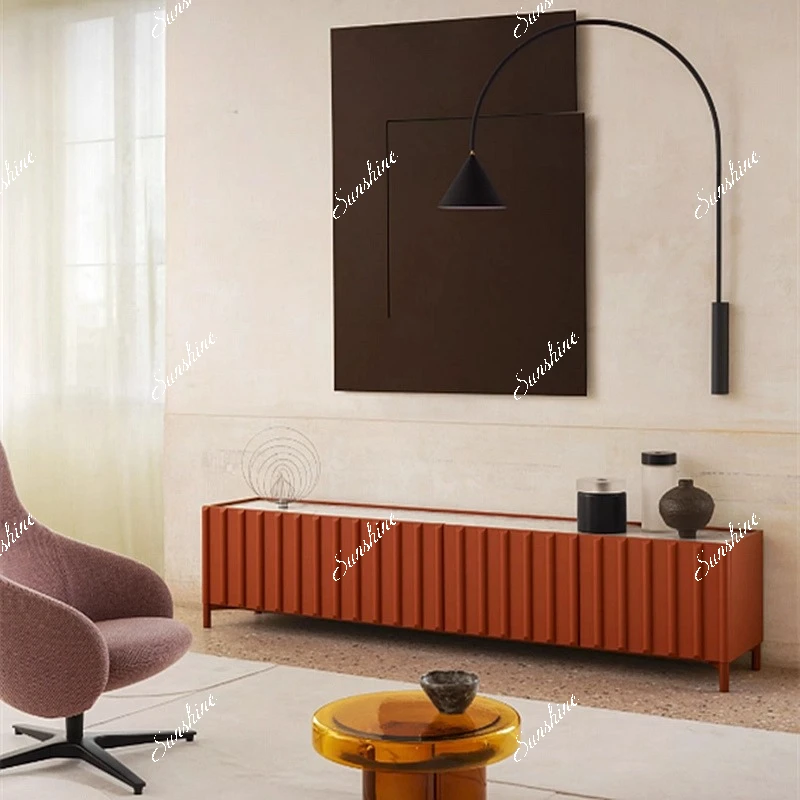 

Minimalist personalized TV cabinet light luxury paint floor cabinet simple modern side cabinet