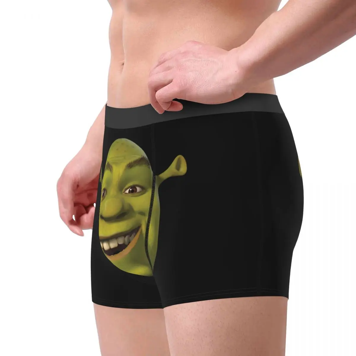 Custom Funny Shreks Head Boxers Shorts Panties Men\'s Underpants Stretch Briefs Underwear