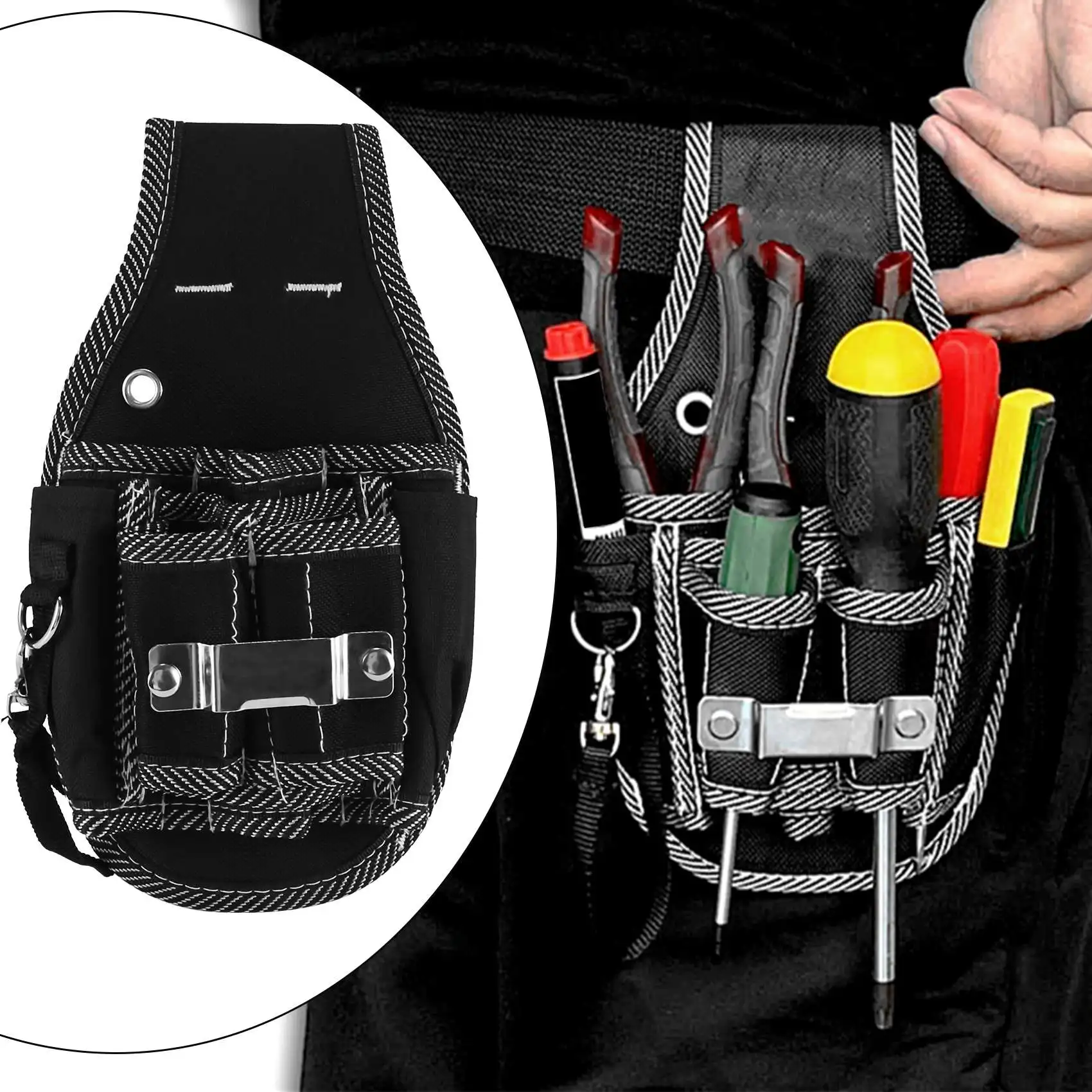 A01F-9 In 1 Screwdriver Utility Kit Holder Top Quality 600D Nylon Fabric Tool Bag Electrician Waist Pocket Tool Belt Pouch Bag