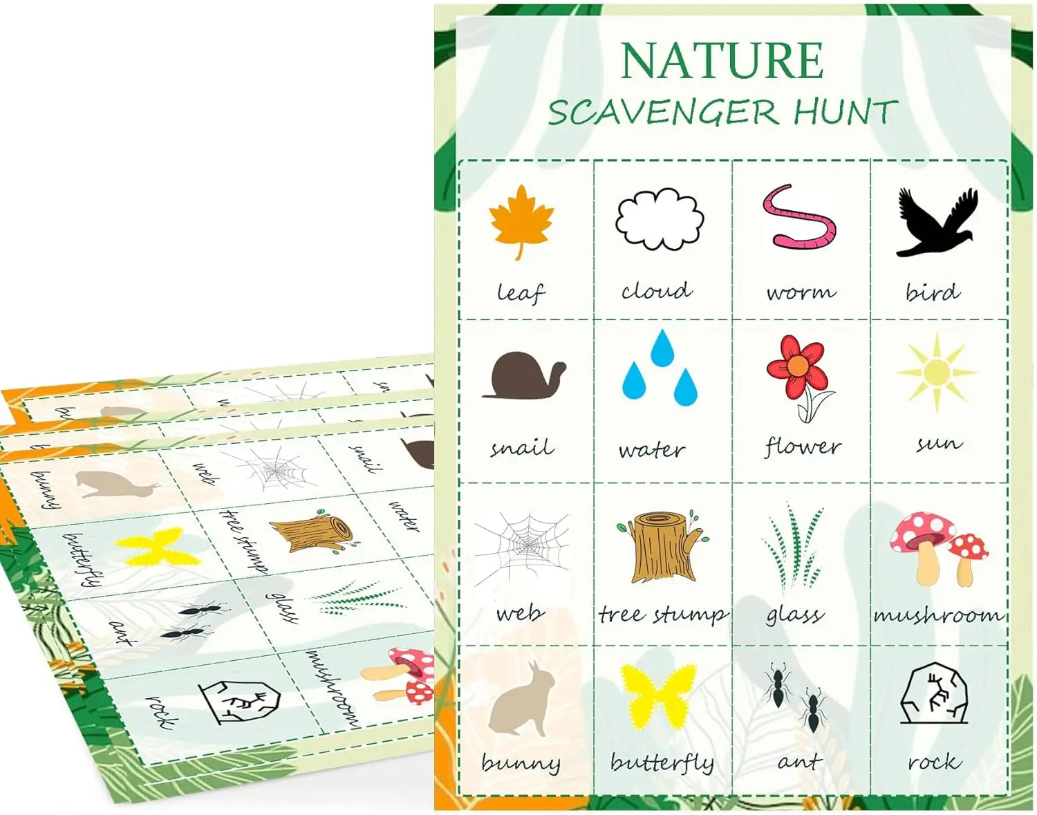 

Nature Scavenger Hunt Cards Nature Party Game for Kids, Outdoor Find and Seek Camping Game 25Pcs