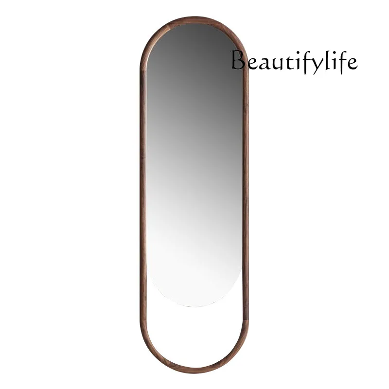 

North American black walnut full-length mirror light luxury cosmetic mirror modern simple storage hanging long mirror