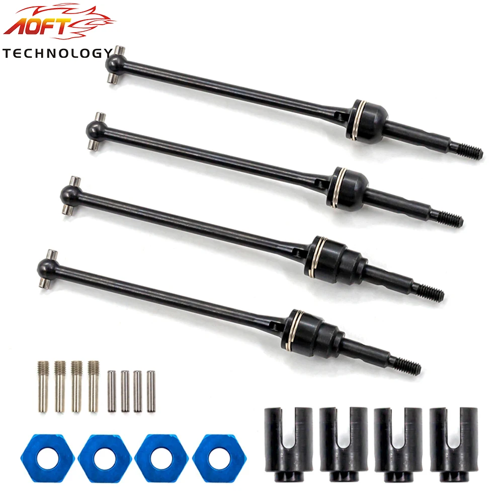 

4PCS Steel Front & Rear Drive Shaft CVD for 1/10 Traxxas Slash4x4 rustler 2WD Huanqi 727 RC Car Upgrades Parts