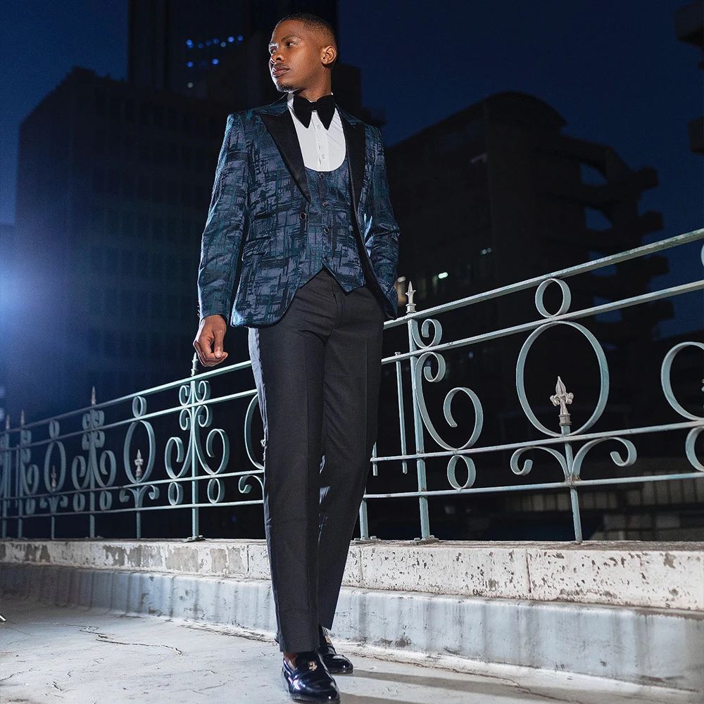 

Модные мужские костюмы, комплект из 2 предметов, однобортный вечерний костюм с остроконечными лацканами, пиджак для свадебной вечеринки, выпускной пиджак по индивидуальному заказу