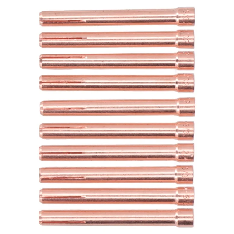 10Pcs TIG Collet Tips 3/32in 10N24 2.4mm Electrode Clip Replacement For WP17 18 26 Welding Torch Series