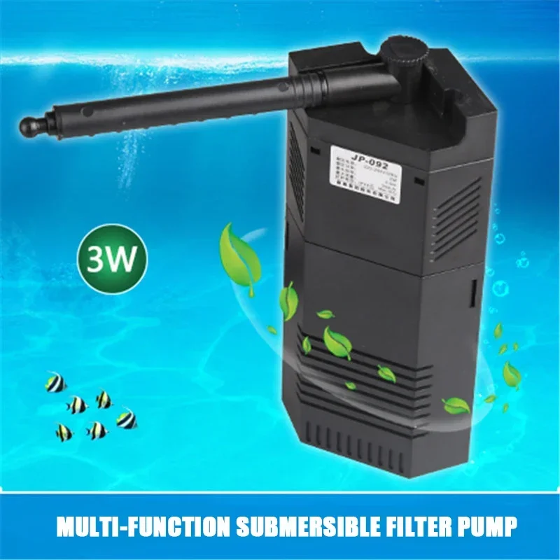 Multifunctional Diving Filter Aquarium Fish Tank Side Suction Cup 360 ° Rotating Water Outlet Submersible Pump Sponge Filter