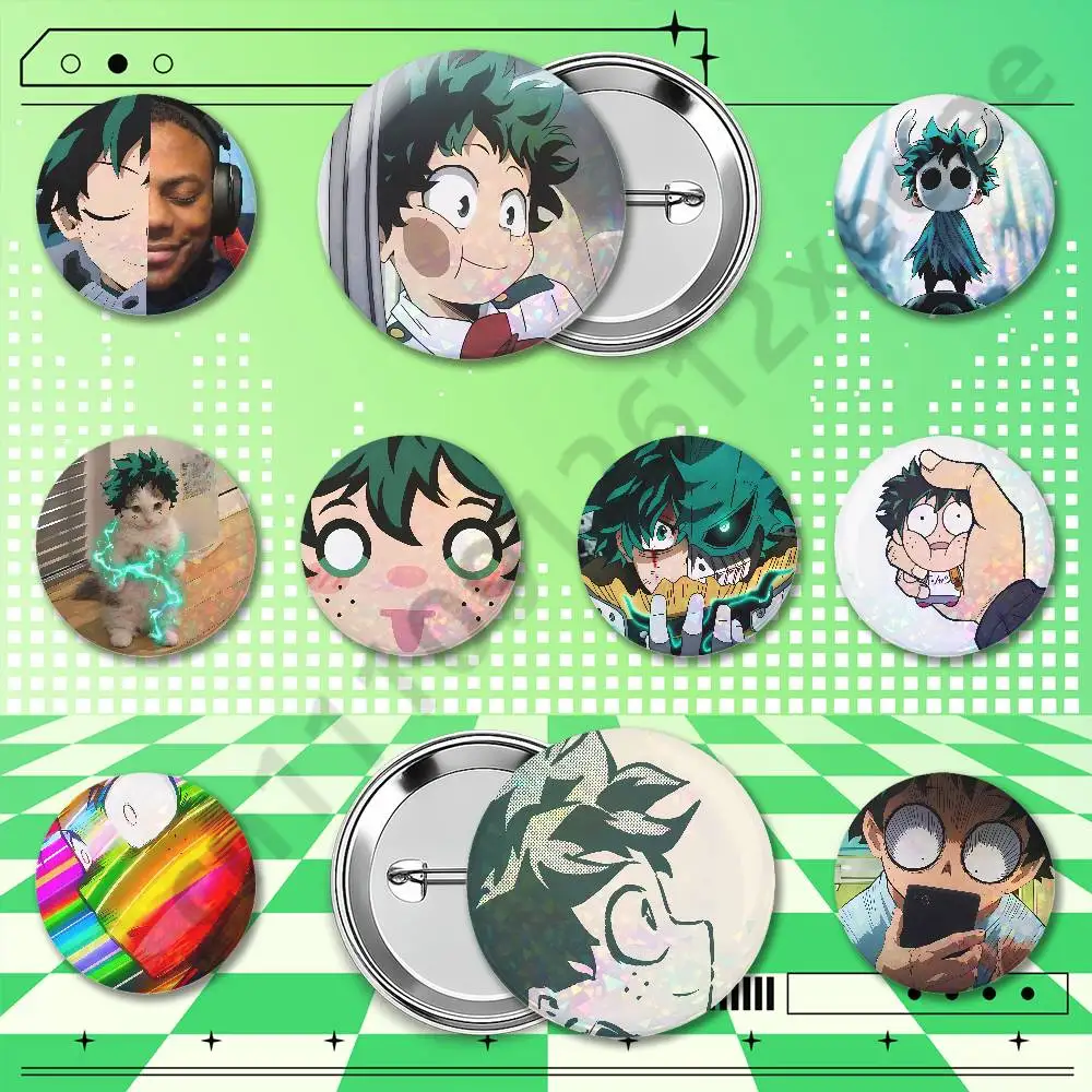 Deku Hero A-Academia HD Print Round Badge Brooches 25/32/44/58/75mm Custom Pins for Itabag Clothes Backpacks