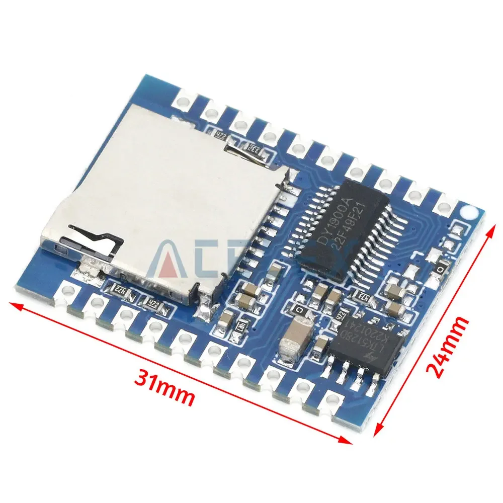 DY-SV19T Voice Playback Module One-To-One Trigger Serial Port Control Segment Trigger MP3 Voice Module Support TF Card