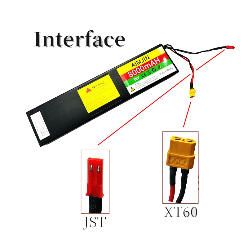 36V Battery Pack 10S3P XT60+JST interface For 8000mAh Pack Battery