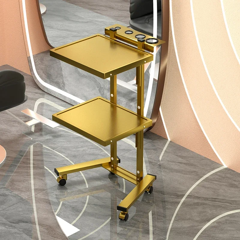 Golden Hairdressing Trolley Machine Portable Professional Beauty Salon Trolley Aesthetic Carrito Auxiliar Salon Furniture MQ50TC