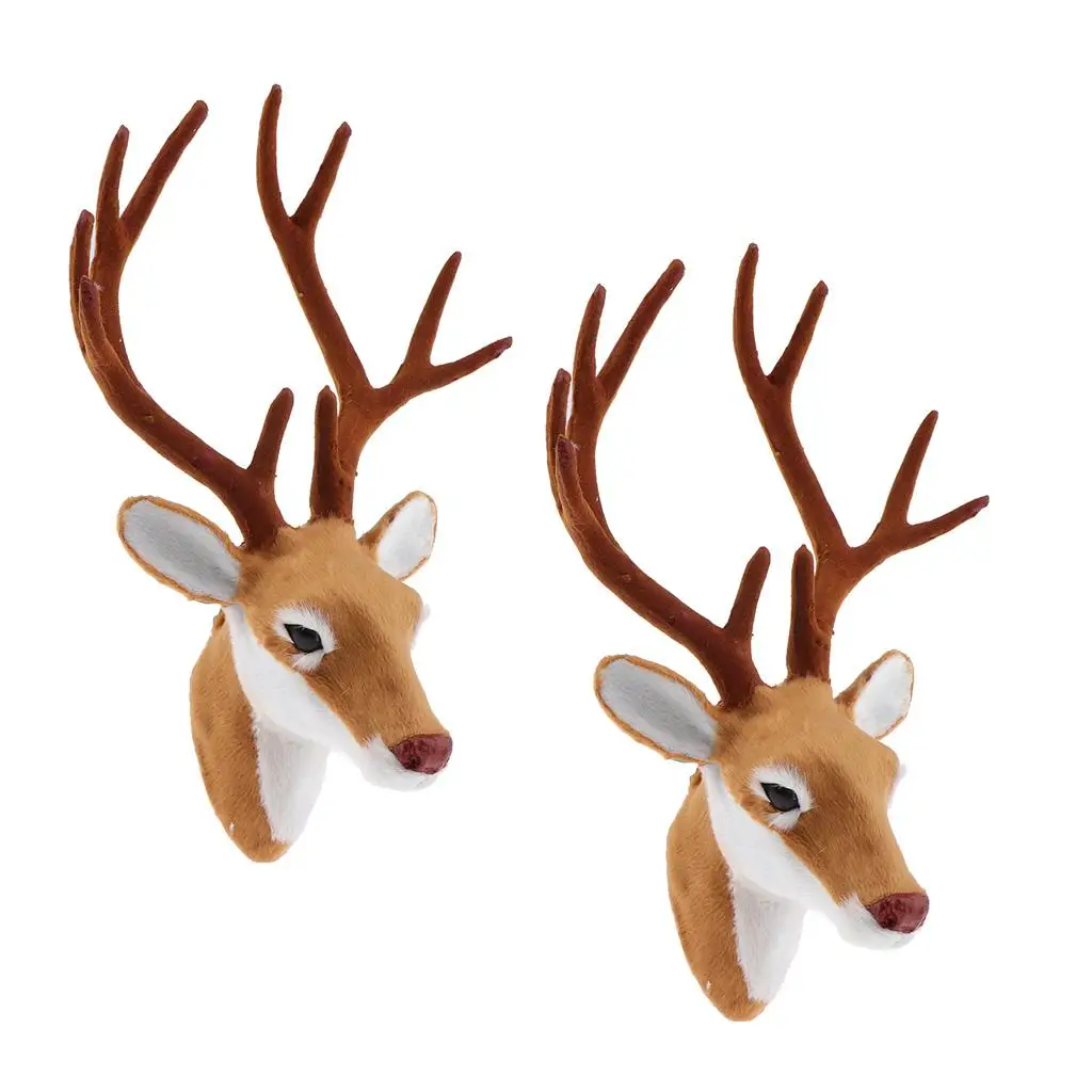 

Модель головы оленя, реалистичная фигурка животного, пластиковый декор для дома, реквизит для украшения сада