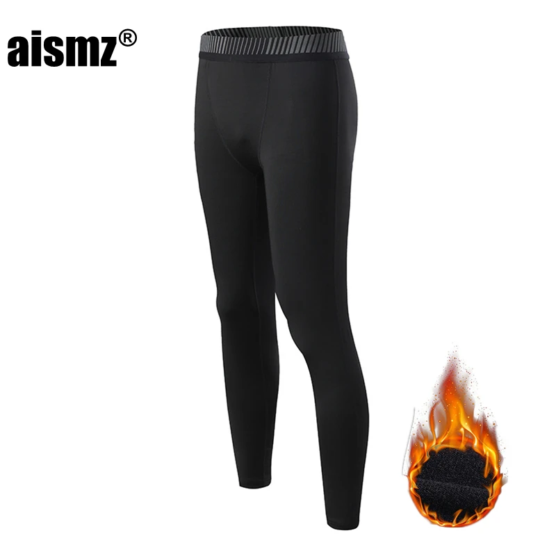 Aismz New Winter Thermal Underwear Boy & Men Warm First Layer Man Sport Rashgard Fleece  Compression Second Skin Long Johns