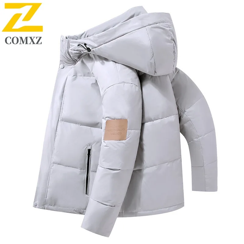 COMXZ 2025 Style National Standard 60% White Duck Down Unisex Trendy Winter Hooded Down Jacket Wear-Resistant Machine-Washable​