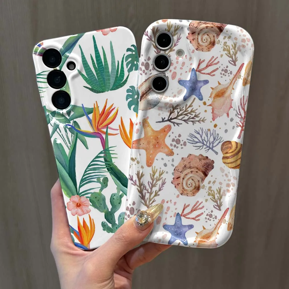 

Starfish Art Pattern For Samsung Galaxy A13 A15 A16 A06 A11 A12 A14 A05 M11 M12 F12 4G 5G Feilin Wave Oil Shell Phone Case