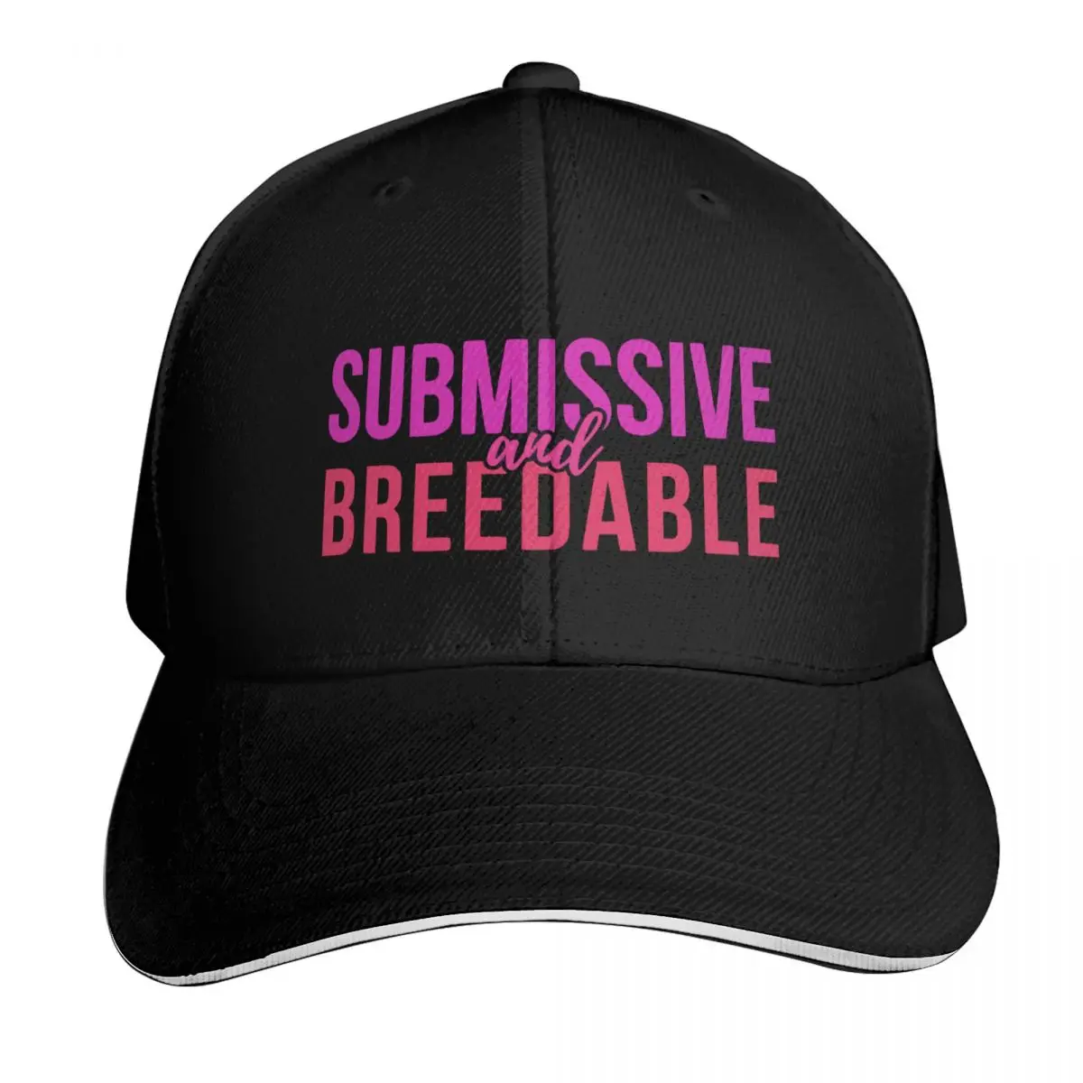 Submissive and Breedable cheugy typography Baseball Cap Streetwear Hip Hop Trendy Vintage Retro Embroidered Lightweight Packable