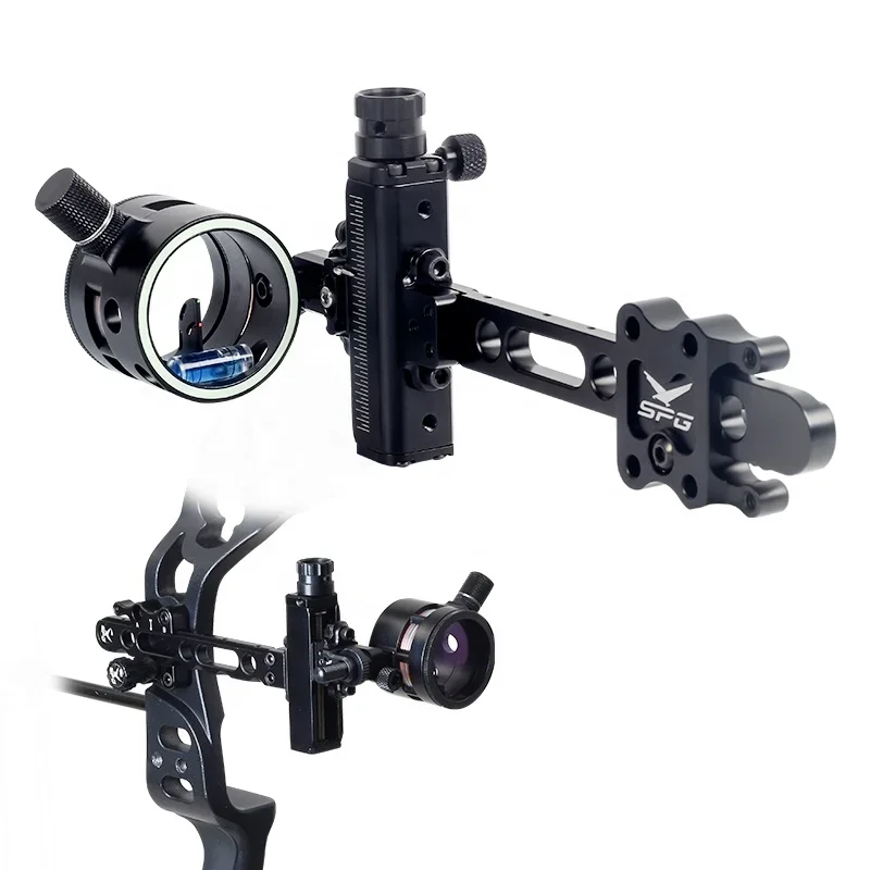 Bow Single Pin Sight Compound Bow Target Hunting Long Rod Fine Adjustment Aluminum Compound