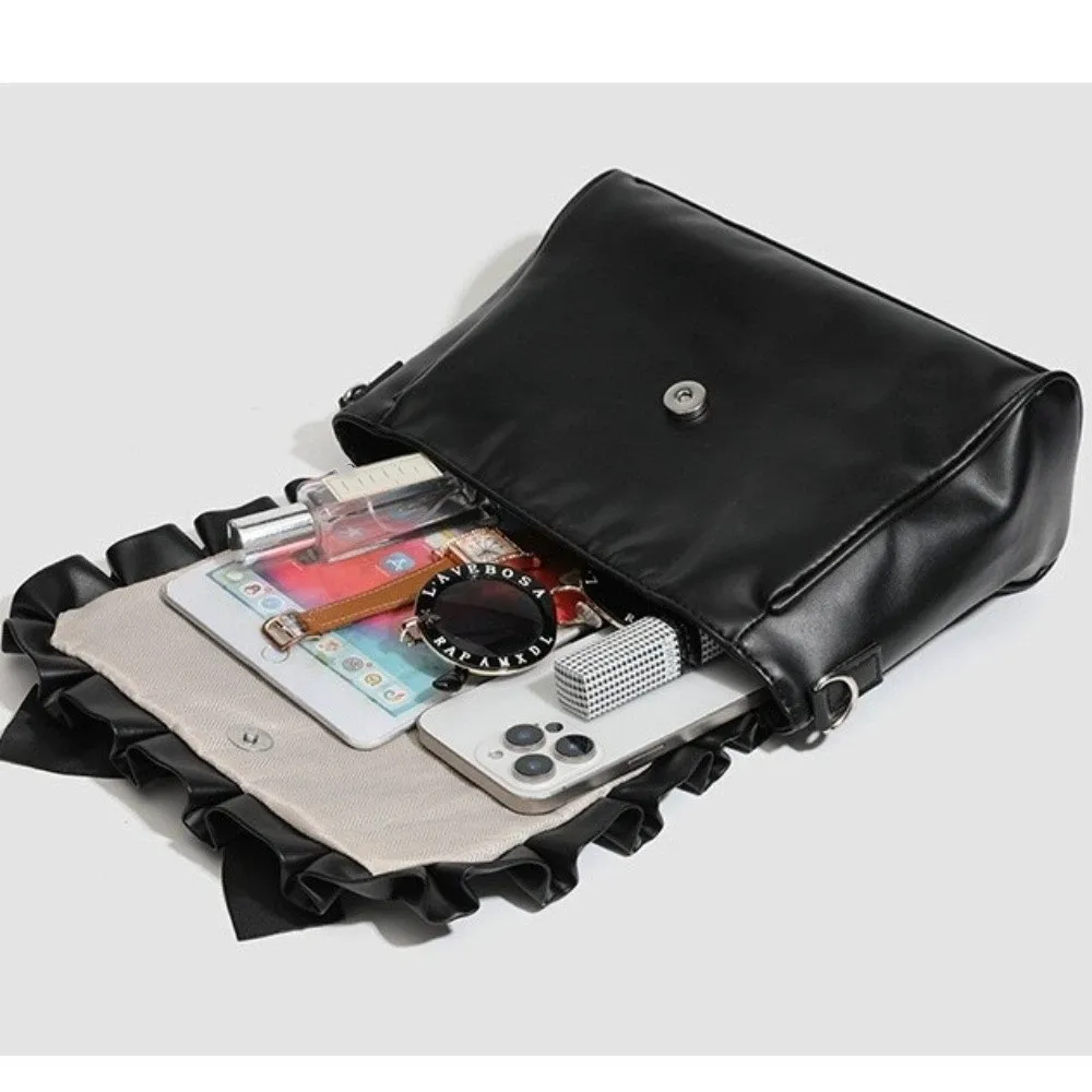 

Корейская повседневная сумка через плечо с узлом, из искусственной кожи, на одно плечо, сумка-итабэг, на молнии, на два плеча, в стиле Лолита