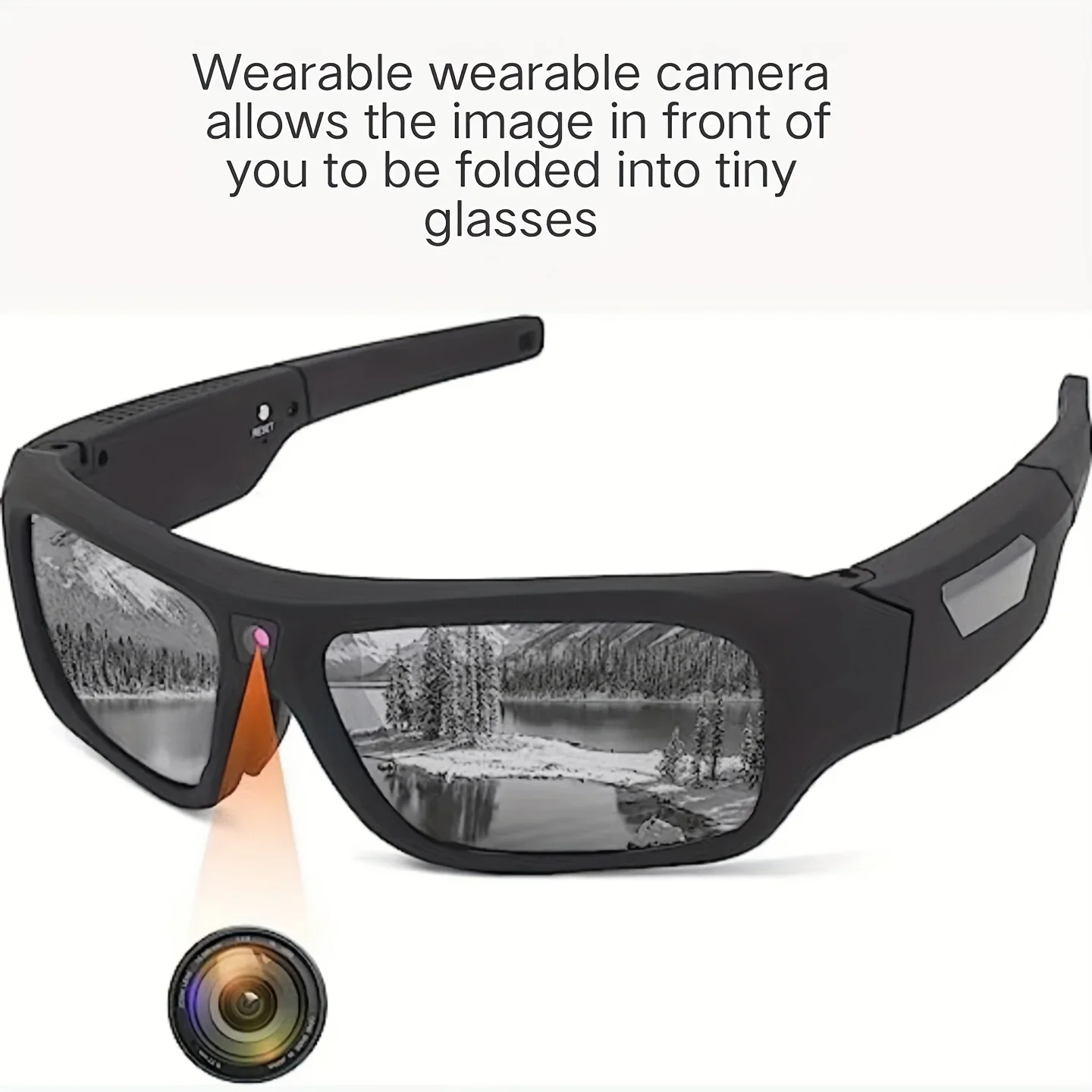 Gafas con Cámara HD 4K 1080P, Videograbadora Inteligente para Exteriores, Mini Grabadora Corporal, Ideal para Ciclismo, Gafas Compactas para Uso Deportivo