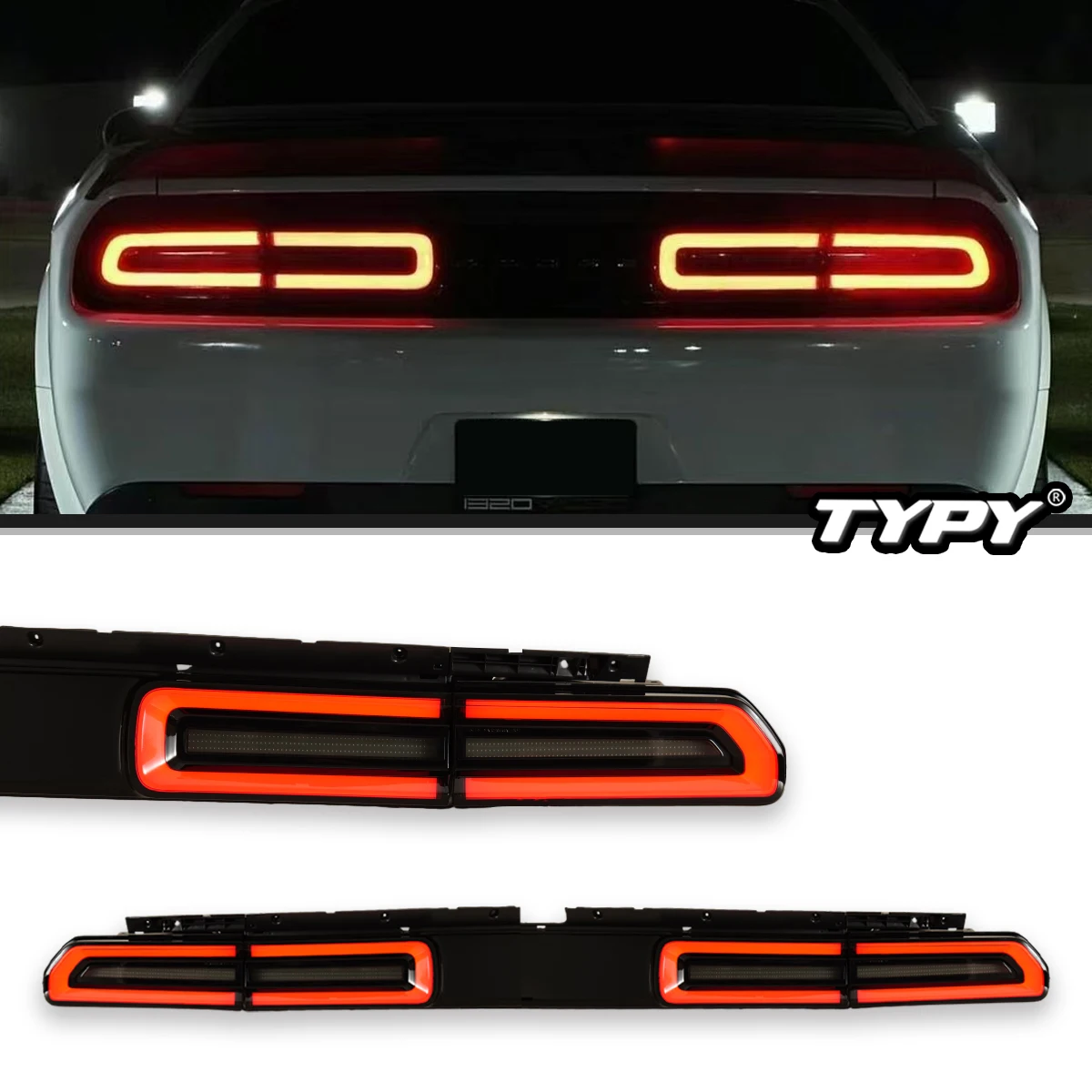 

Full LED Car Lights Rear Tail Lamps For Dodge Challenger Coupe 3rd Gen 2008-2014 DRL Back Light Red Sequential Turn Signal