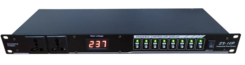 

Professional Power Sequencer 10 Channel 8-channel Stage Socket Sequence Controller