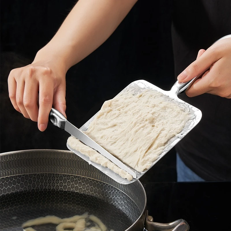 Thickened Stainless Steel Dough Scraper Board Handmade Noodle Making Tool for Homemade Fresh Pasta Processing Noodle Cutter