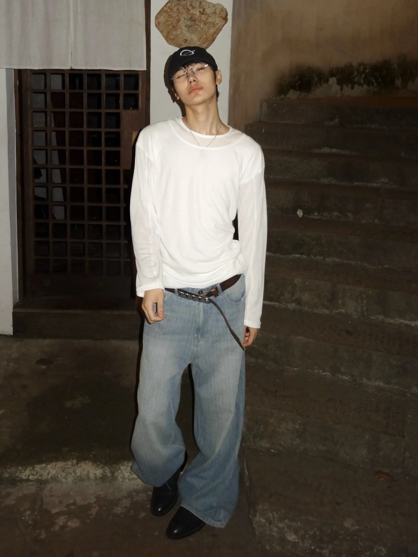 

Легкая дышащая футболка-поло из смесовой пряжи с двойным слоем, имитирующая двухслойную, с длинным рукавом, для мужчин