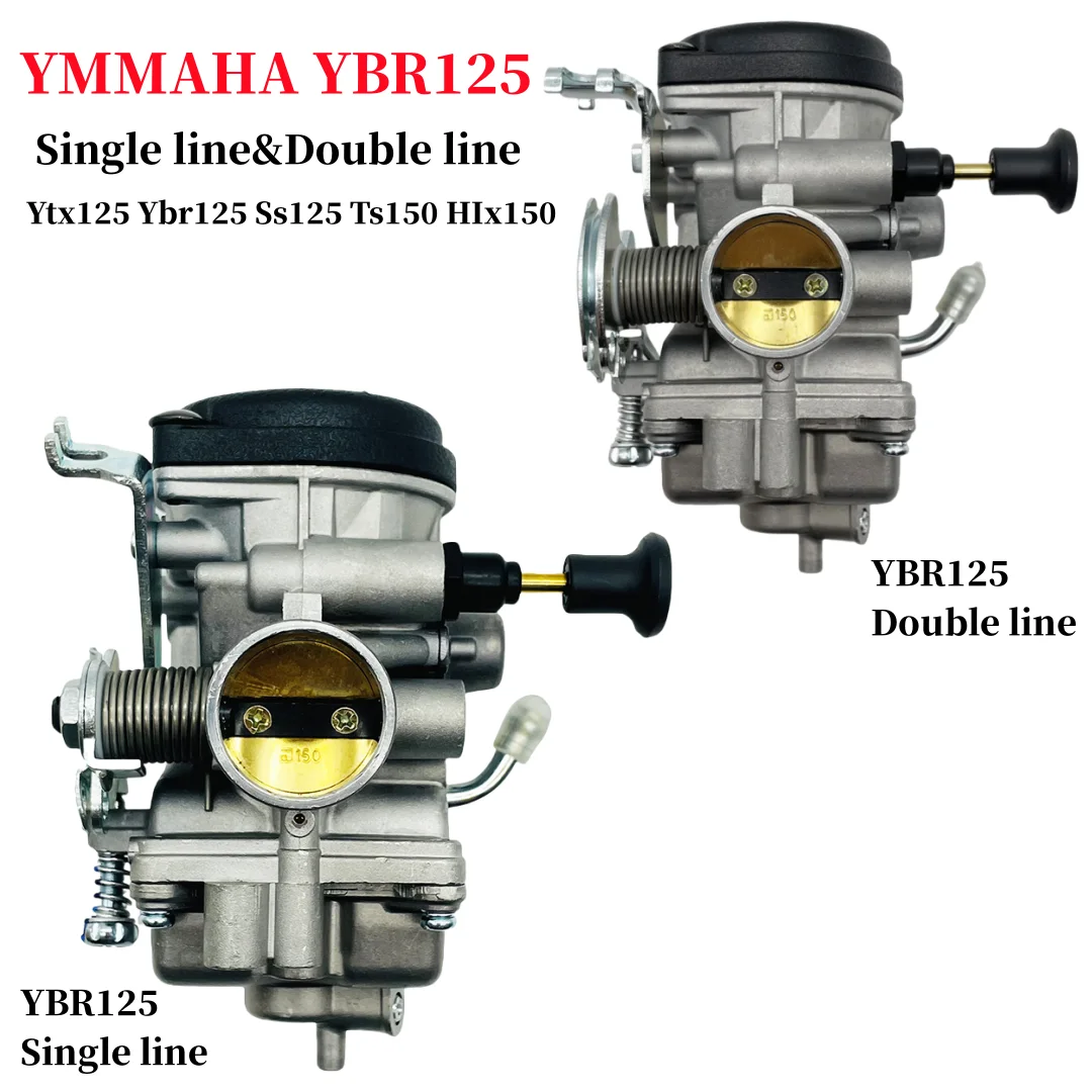 

Motocicleta para YMH Carburador YBR125 sobressalentes Sistema do motor YBR125 YJM125 YZF125 TW200 Single line & double line