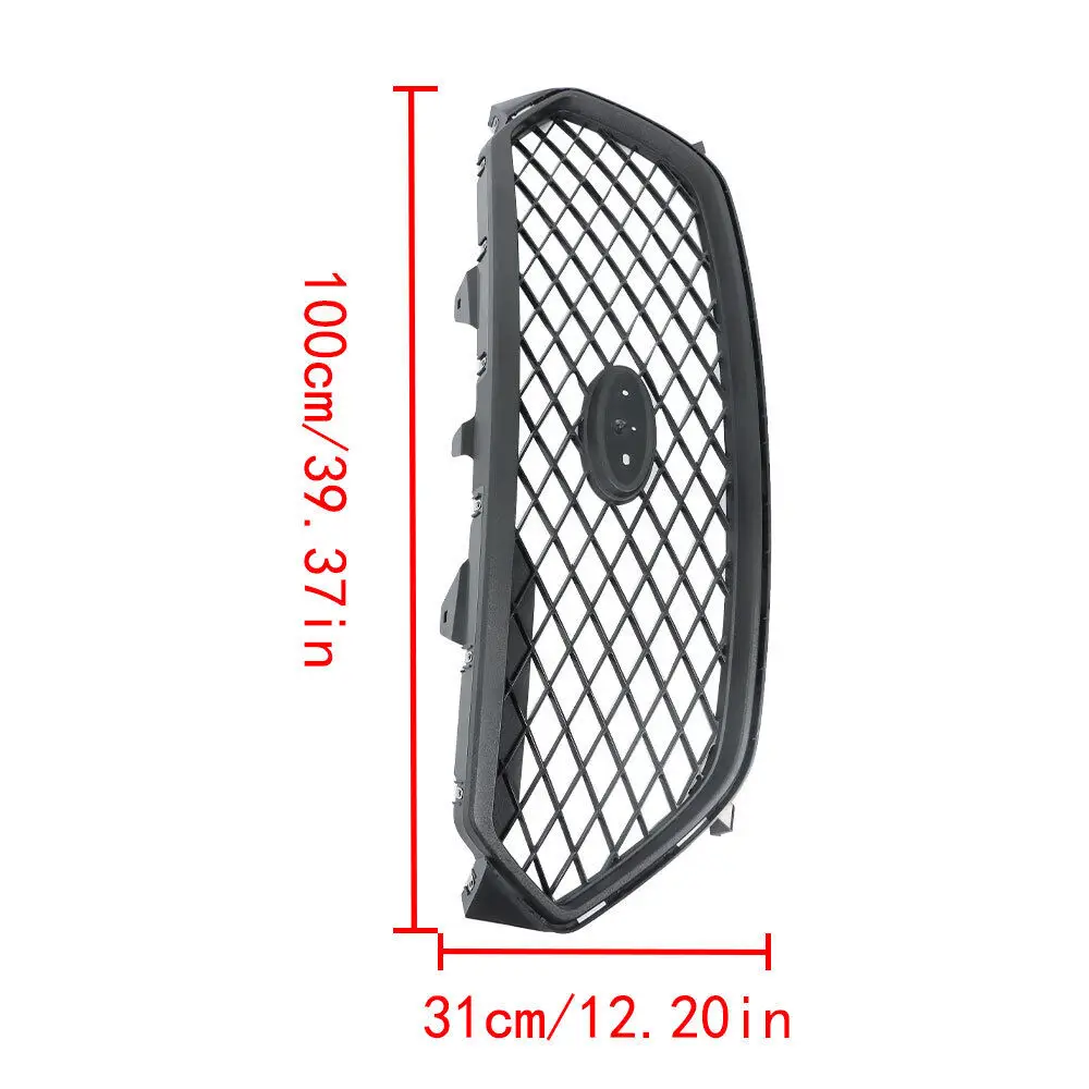 Parachoques delantero superior para Ford Taurus, rejilla embellecedora de malla, color negro, 2013-2019