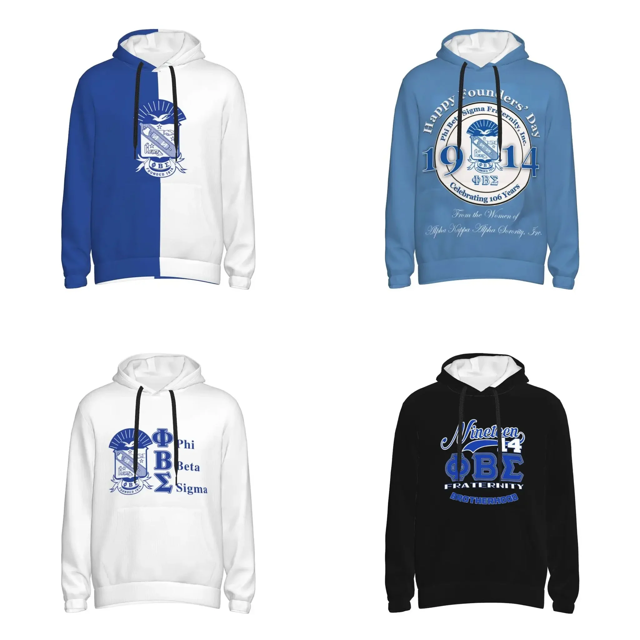 Phi Beta Sigma PBS Fraternity Men's Pullover Hoodie Casual Hooded Sweatshirt Best Hoodies Sportswear Tracksuit with Pocket