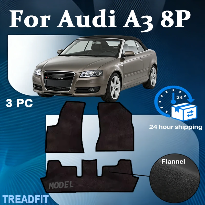 

Nylon Velour mats set for Audi A3 8P hatchback Sportback convertible (2003-2011) -Black