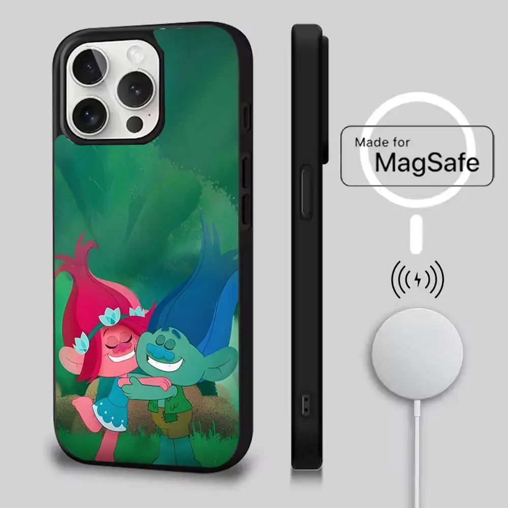 Casing Ponsel Kartun T-Trolls Lucu Untuk iPhone 17,16,15,14,13,12,11,Pro,Max,Plus,Mini,Air,SE Pengisian Daya Nirkabel Magnetik Magsafe Baru