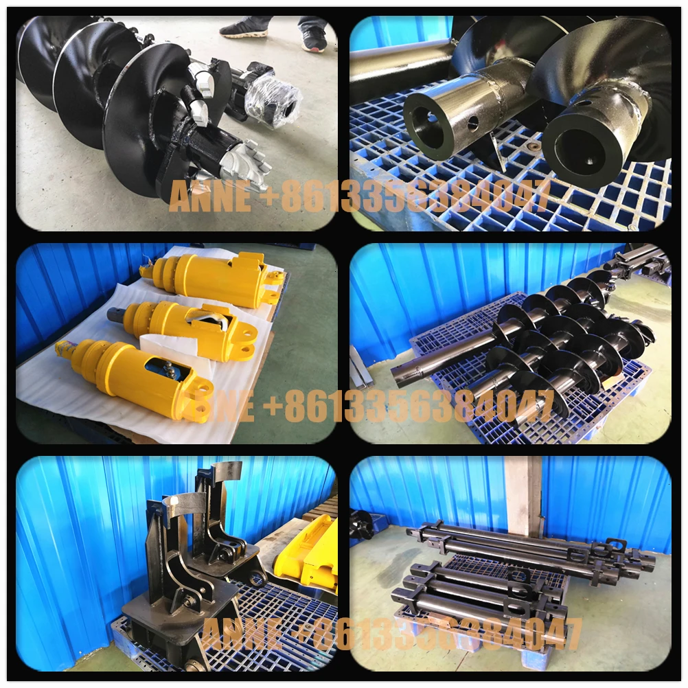 Auger for Mini Excavator Hydraulic Well Auger Attachment Post Hole Drill Earth Auger for Excavator