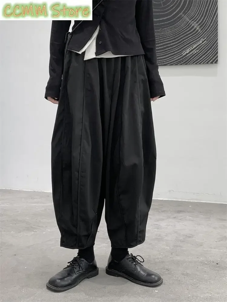 High Elastic Waist Black Brief Long Wide Leg Pants New Loose Fit Trousers Women Fashion Tide Spring Autumn