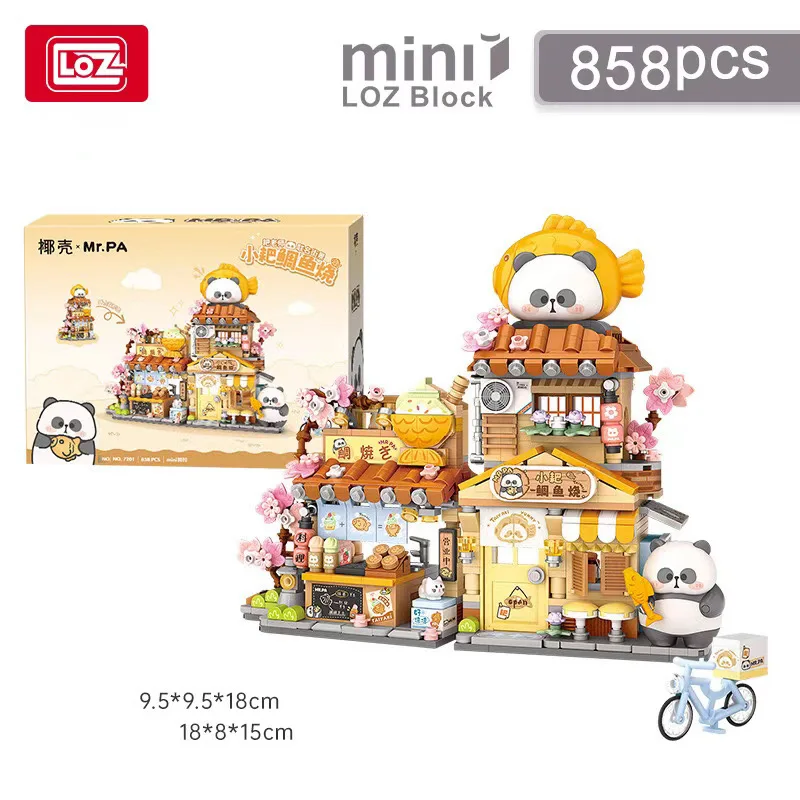 

LOZ Street View House Series Bear Taiyaki Shop Bear Flower Shop Children's Educational Assembling Building Blocks Toys