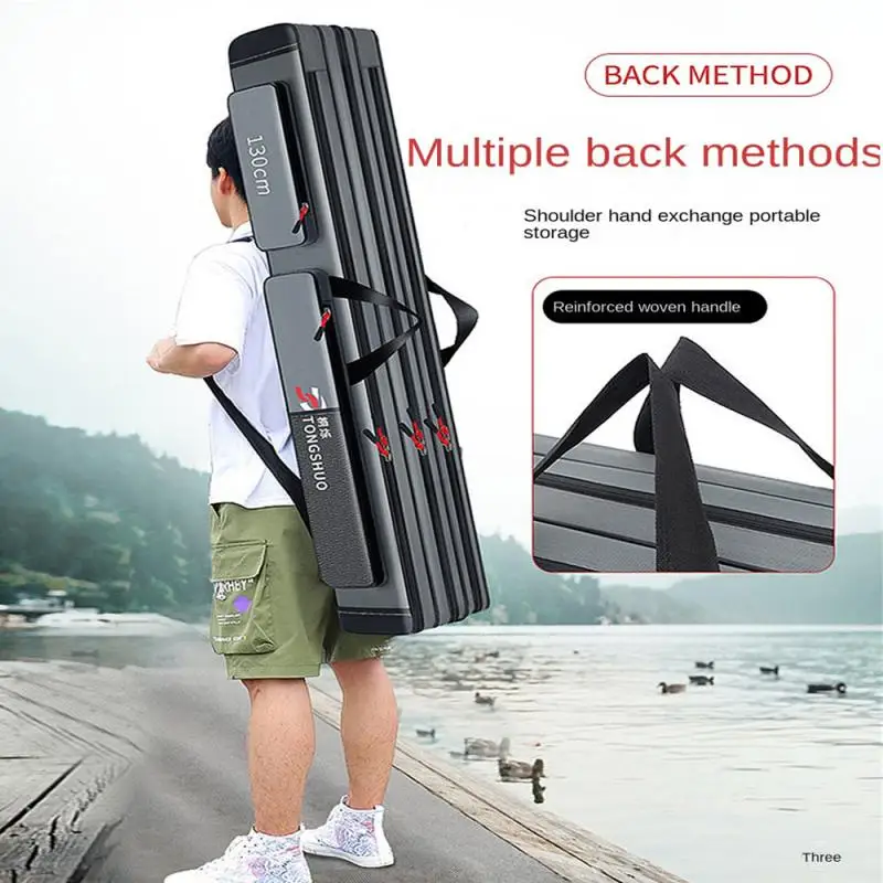 Multifunctional Hard Spinning Fishing Rod Bag 2/3 Layers 70CM-120CM Fishing Tackle Bags Storage Case