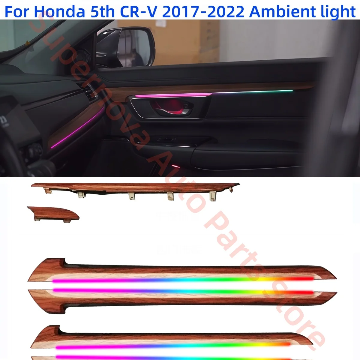 Trim Strip For Honda 5th Generation CR-V 2017-2022 Ambient light car interior lighting upgrade Auto Parts Button &APP control