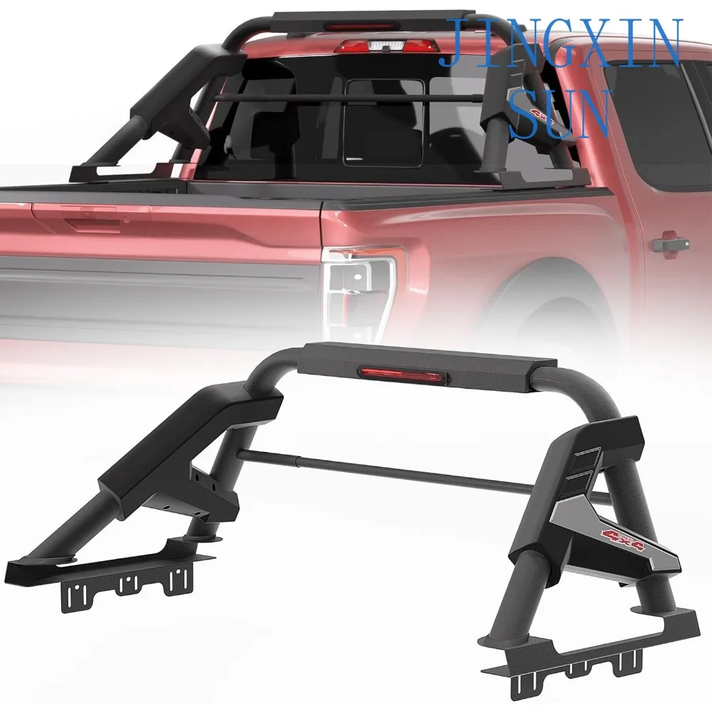 Truck Bed Roll Bar, Universal Sport Roll Bar Adjustable Chase Rack for Pickup Trucks Compatible with Ford F-150/F-250/F-350, Ram