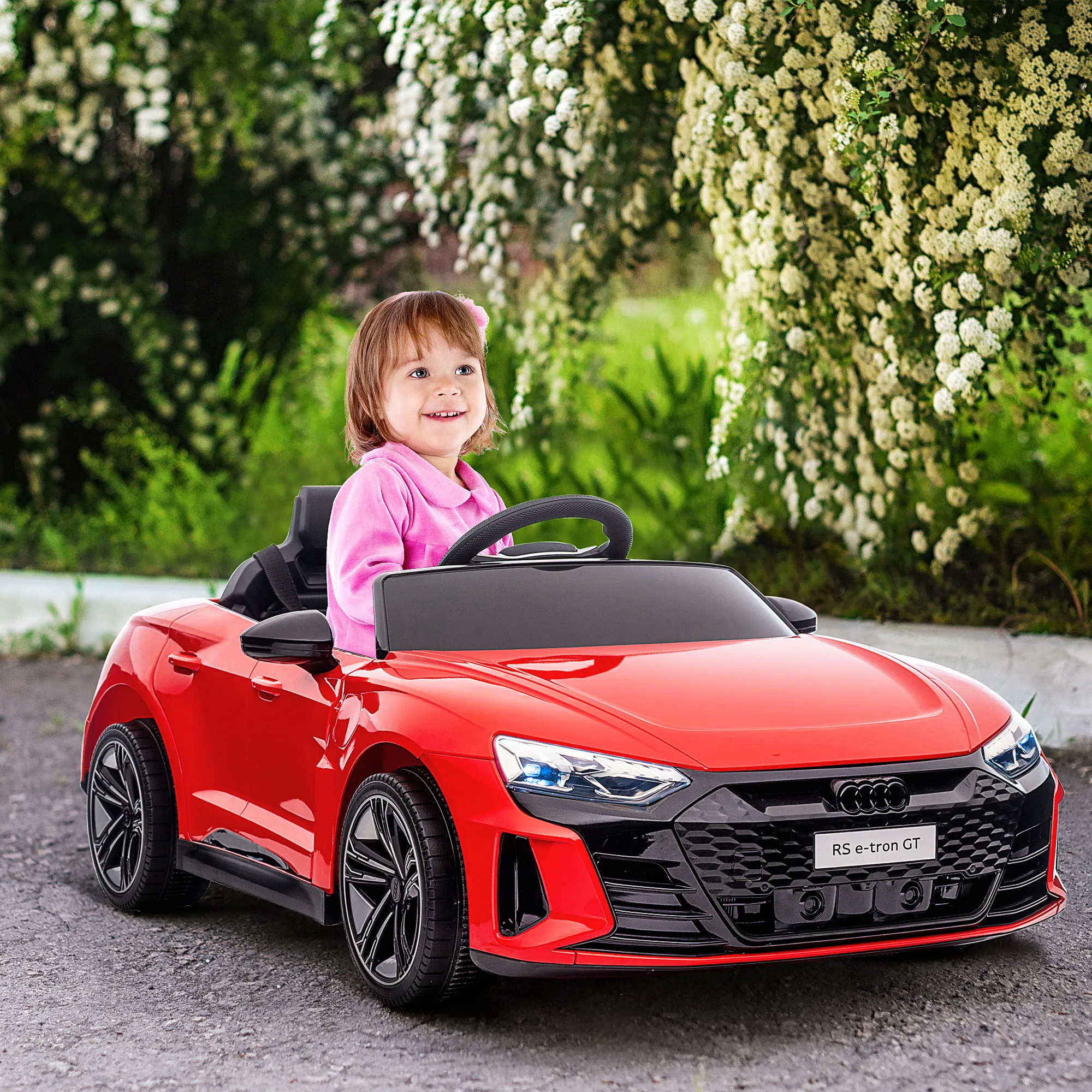 HOMCOM electric car for Kids + 3 years AUDI RS e-tron GT 103x58x41 cm red