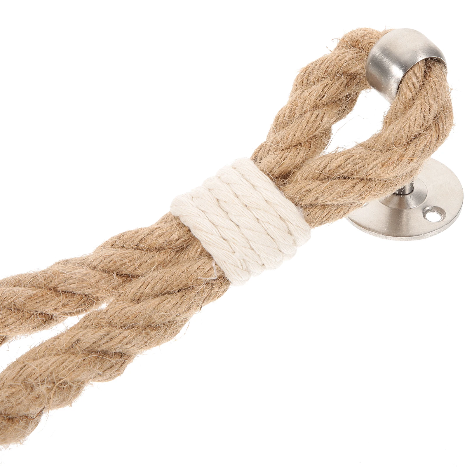 

Boho Cotton Rope Jute Rope Hanging Rack Over Door Rust Resistant Space Saving Bathroom Holder Paper Towel Shelf Towel Stand For