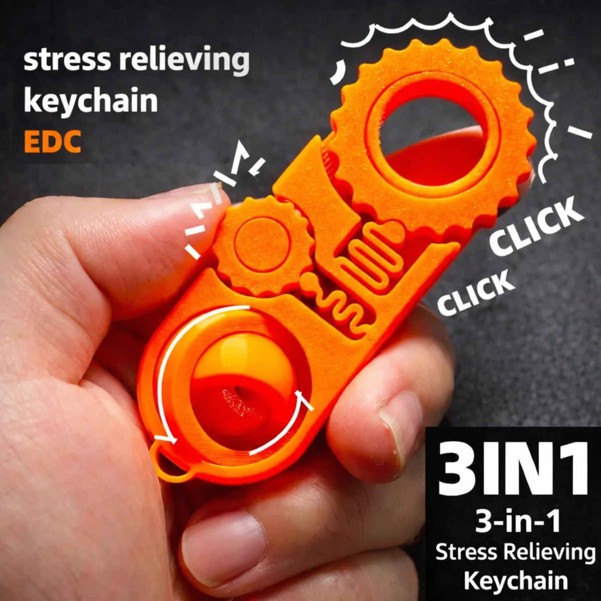 Wielofunkcyjny brelok EDC, zabawka antystresowa, klikacz + spinner, gadżet kieszonkowy (2/3/5/7/12 w 1)