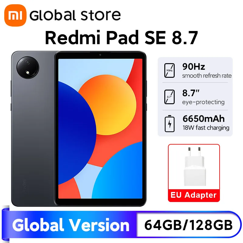 Global Version Xiaomi Redmi Pad SE 8.7 LCD 6650mAh Battery 8MP Camera 90Hz MediaTek Helio G85 octa-core CPU 18W fast charging