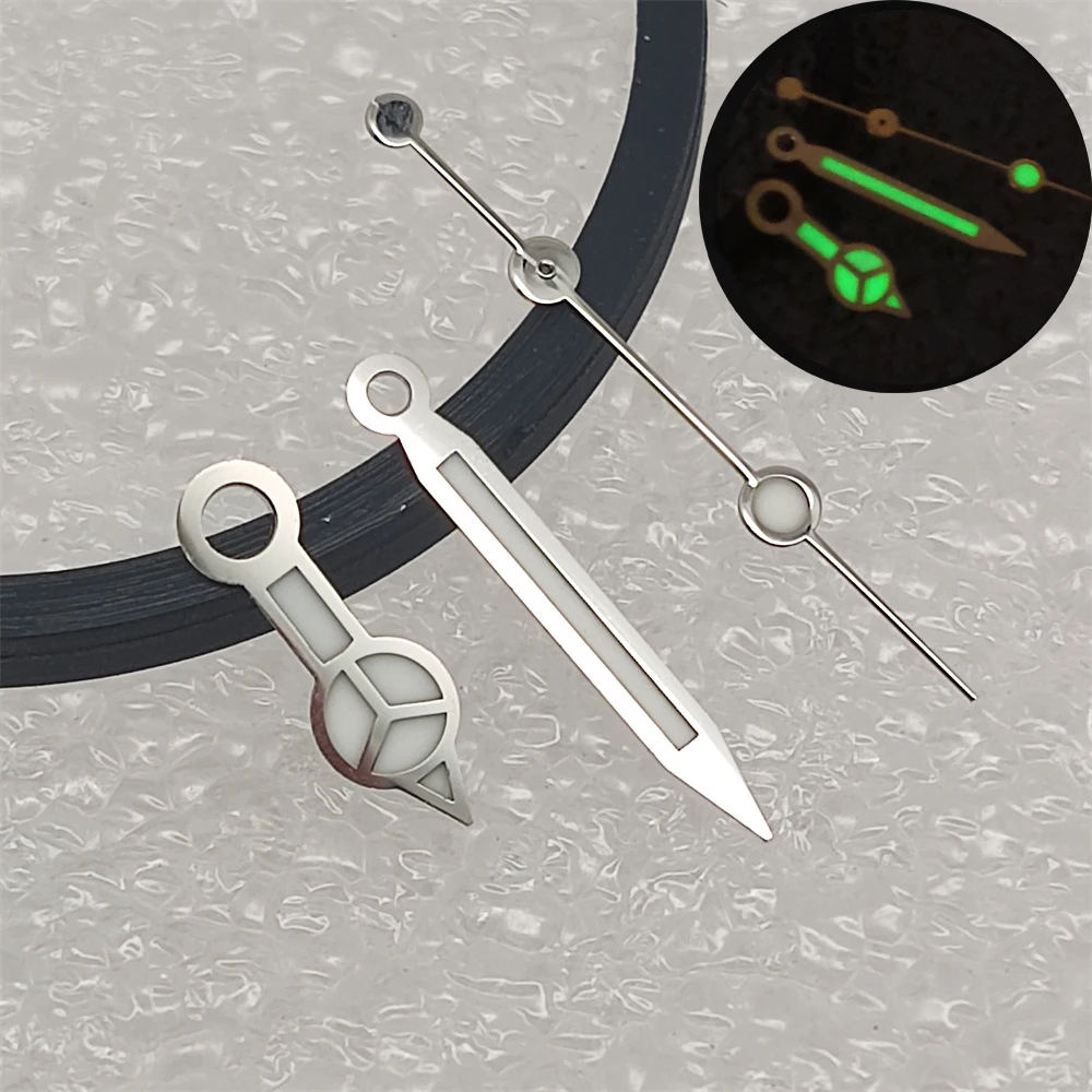 NH35 الفضة الغواصة الأيدي C3 أو BGW9 التجويف مؤشر مرسيدس غواص الأيدي لساعات سايكو استبدال جزء Nh35 BGW9 الأيدي