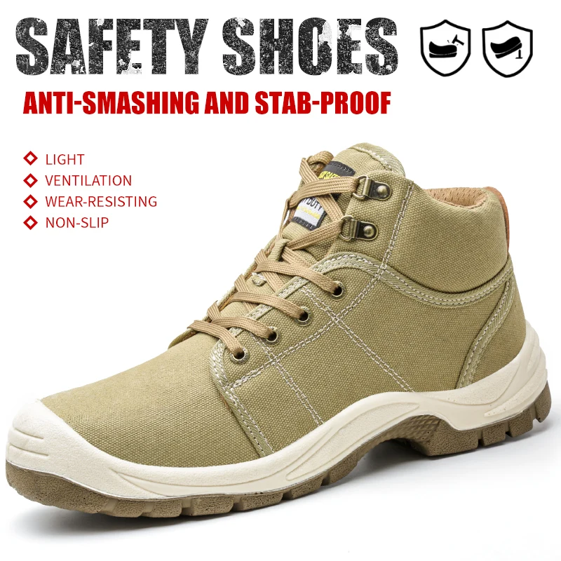 Safety shoes are anti-smashing and anti-puncture, men\'s oxford cloth is lightweight, comfortable, wear-resistant, and non-slip