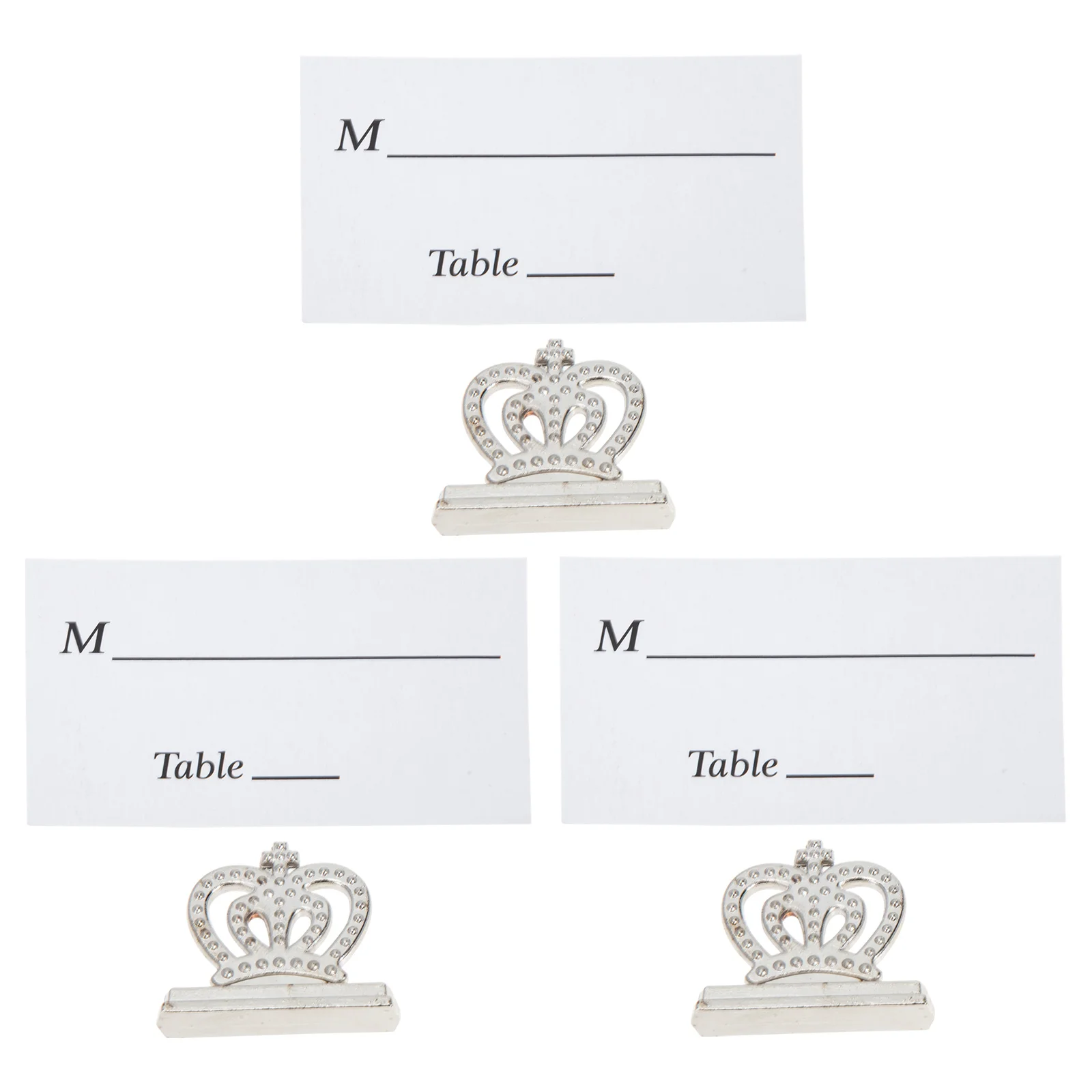 

3Pcs Crown Photo Clip Holders Alloy Memo Clips Table Centerpieces Wedding Message Place Card Holders Place Card Holder