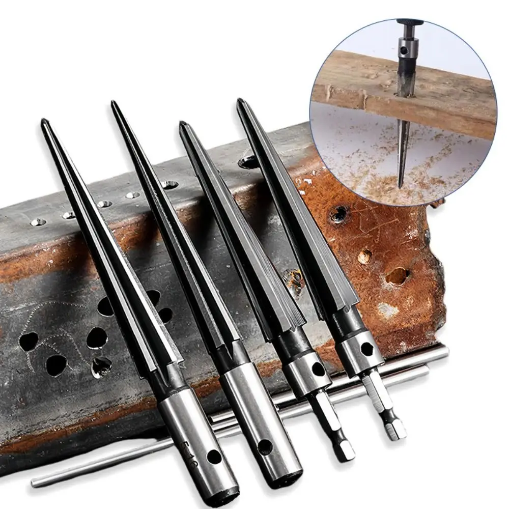 

Carbon Steel Tapered Reamer Tool Hexagonal Shank Handheld Taper Reamer Set Chamfer Metal Hole Opener Hand Reamer Tool
