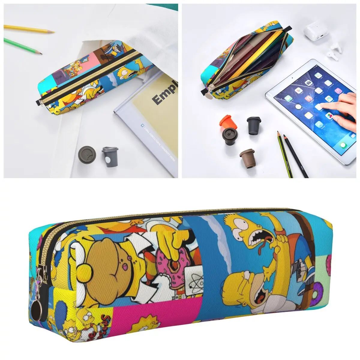 

Cartoon The S-Simpsons Pencil Cases Cute Pen Bag Girl Boy Large Storage School Supplies Zipper Pencilcases