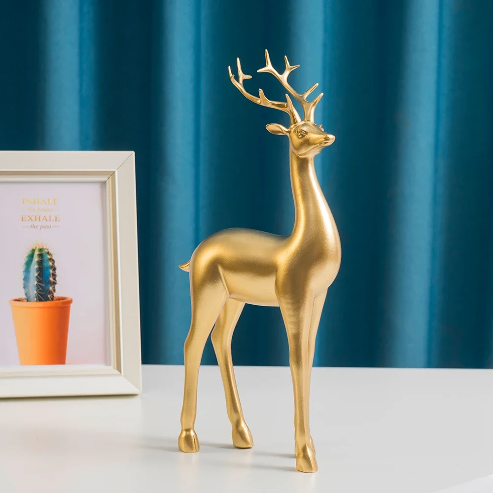 Deer statue resin sculpture reindeer statue decoration deer decoration home entrance mantle desktop decoration