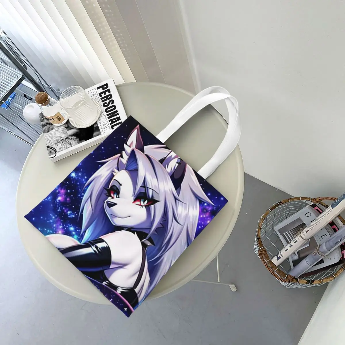 

Helluva Boss Loona (7) Сумки для покупок Холщовая большая сумка Складная женская сумка через плечо Дорожная сумка