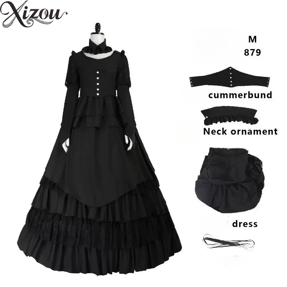 Medieval Vintage Gothic Long Dress Palace Ball Gown Lace Layered Ruffle Maxi Dresses Plus Size Women Cosplay Costume 2026 Autumn
