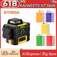 KAIWEETS KT360A 3*360 Self Leveling Laser Level, for Picture Hanging, Horizontal/Vertical Line Laser