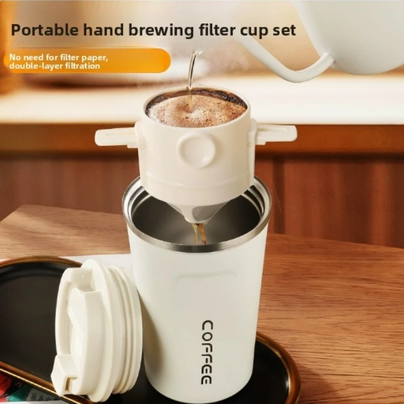 Portablecoffee Filter Cup Foldable Filter Screen Stainless Steel Filter Cup Travel Outdoor Picnic Hanging Ear Drip Funnel Brewer